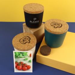 Graines pot bambou couvercle liège