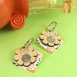 Porte-clé graines et bois