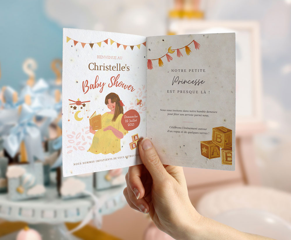 Carte à semer papier graines 2 volets